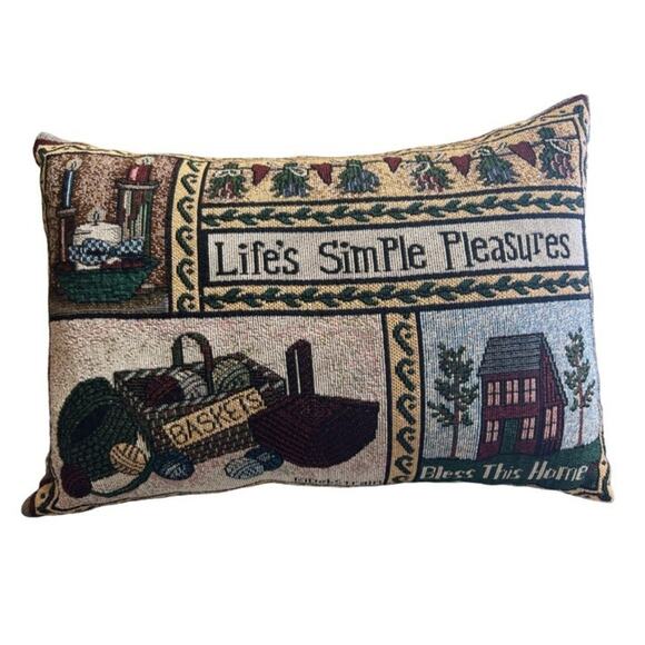 Deb Strain Life's Simple Pleasures Tapestry Accent Pillow/Bless This Home - Picture 1 of 3